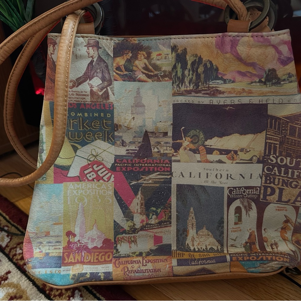 Vintage-Inspired Brown and Tan Shoulder Bag